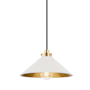 Hudson Valley Lighting Clivedon 12" Wide Pendant Aged Brass / Off White