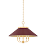 Hudson Valley Lighting Clivedon 5 Light 28" Wide Pendant Aged Brass / Soft Crimson