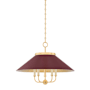 Hudson Valley Lighting Clivedon 5 Light 28" Wide Pendant Aged Brass / Soft Crimson