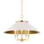 Hudson Valley Lighting Clivedon 5 Light 28" Wide Pendant Aged Brass / Off White