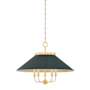 Hudson Valley Lighting Clivedon 5 Light 28" Wide Pendant Aged Brass / Soft Studio Green
