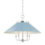 Hudson Valley Lighting Clivedon 5 Light 28" Wide Pendant Polished Nickel / Blue Bird