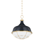 Hudson Valley Lighting Holkham 11" Wide Pendant Aged Brass / Darkest Blue