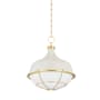 Hudson Valley Lighting Holkham 11" Wide Pendant Aged Brass / Off White