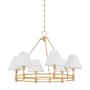 Hudson Valley Lighting Howard 6 Light 33" Wide Chandelier with Silk Shades Aged Brass