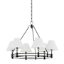 Hudson Valley Lighting Howard 6 Light 33" Wide Chandelier with Silk Shades Aged Brass / Distressed Bronze