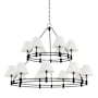Hudson Valley Lighting Howard 15 Light 50" Wide Chandelier with Silk Shades Aged Brass / Distressed Bronze