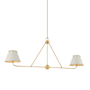 Hudson Valley Lighting Burghley 2 Light 54" Wide Linear Chandelier Aged Brass / Off-White