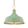 Hudson Valley Lighting Painted No. 1 3 Light 18" Wide Pendant Leaf Green