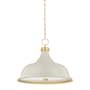 Hudson Valley Lighting Painted No. 1 4 Light 24" Wide Pendant Aged Brass / Off-White