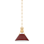 Hudson Valley Lighting Painted No. 2 10" Wide Mini Pendant Aged Brass / Soft Crimson