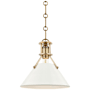Hudson Valley Lighting Painted No.2 Single Light 10" Wide Mini Pendant Aged Brass