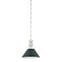 Hudson Valley Lighting Painted No. 2 10" Wide Mini Pendant Polished Nickel / Soft Studio Green