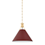 Hudson Valley Lighting Painted No. 2 16" Wide Pendant Aged Brass / Soft Crimson