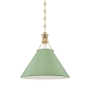 Hudson Valley Lighting Painted No. 2 16" Wide Pendant Aged Brass / Leaf Green