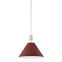 Hudson Valley Lighting Painted No. 2 16" Wide Pendant Polished Nickel / Soft Crimson