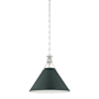 Hudson Valley Lighting Painted No. 2 16" Wide Pendant Polished Nickel / Soft Studio Green