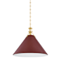 Hudson Valley Lighting Painted No. 2 21" Wide Pendant Aged Brass / Soft Crimson