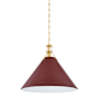 Hudson Valley Lighting Painted No. 2 21" Wide Pendant Aged Brass / Soft Crimson