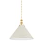 Hudson Valley Lighting Painted No. 2 21" Wide Pendant Aged Brass / Off-White