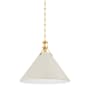 Hudson Valley Lighting Painted No. 2 21" Wide Pendant Aged Brass / Off-White