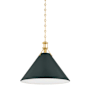 Hudson Valley Lighting Painted No. 2 21" Wide Pendant Aged Brass / Soft Studio Green