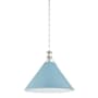 Hudson Valley Lighting Painted No. 2 21" Wide Pendant Polished Nickel / Blue Bird