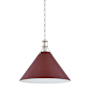 Hudson Valley Lighting Painted No. 2 21" Wide Pendant Polished Nickel / Soft Crimson