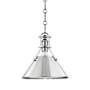 Hudson Valley Lighting Metal No. 2 6" Wide Mini Pendant Polished Nickel