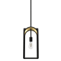 Hunter Dukestown 8" Wide Mini Pendant Natural Iron / Gold Leaf