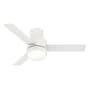 Hunter Gilmour 44" 3 Blade LED Indoor / Outdoor Hugger SureSpeed Ceiling Fan with Remote Control Matte White