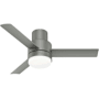 Hunter Gilmour 44" 3 Blade LED Indoor / Outdoor Hugger SureSpeed Ceiling Fan with Remote Control Matte Silver