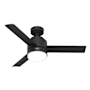 Hunter Gilmour 44" 3 Blade Indoor / Outdoor LED SureSpeed Ceiling Fan with White Glass Shade Matte Black