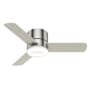 Hunter Minimus 44" 3 Blade Indoor Hugger Ceiling Fan with Remote Control and LED Light Kit Included Brushed Nickel