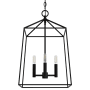Hunter Fair Oaks 4 Light 14" Wide Pendant Flat Matte Black