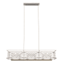 Hunter Langwood 6 Light 41" Wide LED Taper Candle Linear Chandelier Distressed White