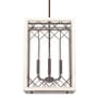 Hunter Chevron 4 Light 14" Wide Taper Candle Multi Light Pendant with Clear Glass Shade Textured Rust