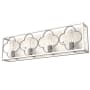 Hunter Gablecrest 4 Light 33" Wide Bathroom Vanity Light Distressed White