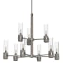 Hunter River Mill 9 Light 30" Wide Chandelier with Clear Seeded Glass Shades Brushed Nickel