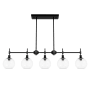 Hunter Xidane 5 Light 43" Wide Linear Chandelier Matte Black