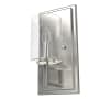 Hunter Kerrison 12" Tall Bathroom Sconce with Seedy Glass Shade Brushed Nickel
