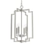 Hunter Zoanne 4 Light 14" Wide Taper Candle Pendant Brushed Nickel