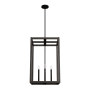 Hunter Squire Manor 4 Light 19" Wide Taper Candle Multi Light Pendant Matte Black