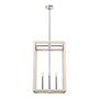 Hunter Squire Manor 4 Light 19" Wide Taper Candle Multi Light Pendant Brushed Nickel