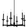 Hunter Briargrove 6 Light 27" Wide Taper Candle Style Chandelier Matte Black