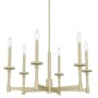 Hunter Briargrove 6 Light 27" Wide Taper Candle Style Chandelier Painted Modern Brass