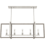 Hunter Woodburn 5 Light 48" Wide Linear Chandelier Brushed Nickel