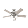 Hunter Crystal Peak 44" 5 Blade Indoor LED Ceiling Fan Brushed Nickel