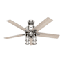 Hunter Astwood 52" 5 Blade Indoor LED Ceiling Fan Brushed Nickel