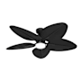 Hunter Tropic View 52" 5 Blade Indoor / Outdoor Ceiling Fan Matte Black